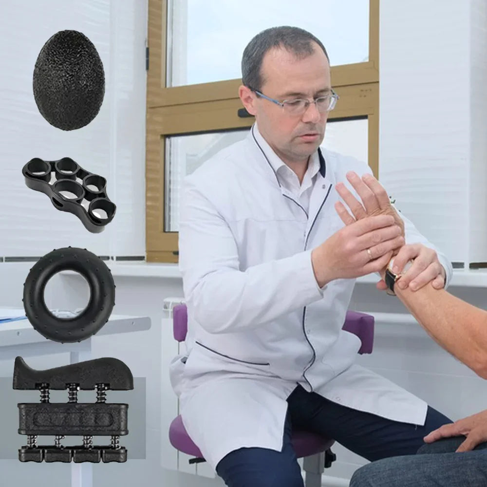 Hand- und Fingertrainingskit – Gripper, Fingerstrecker & Therapiegerät für Rehabilitation
