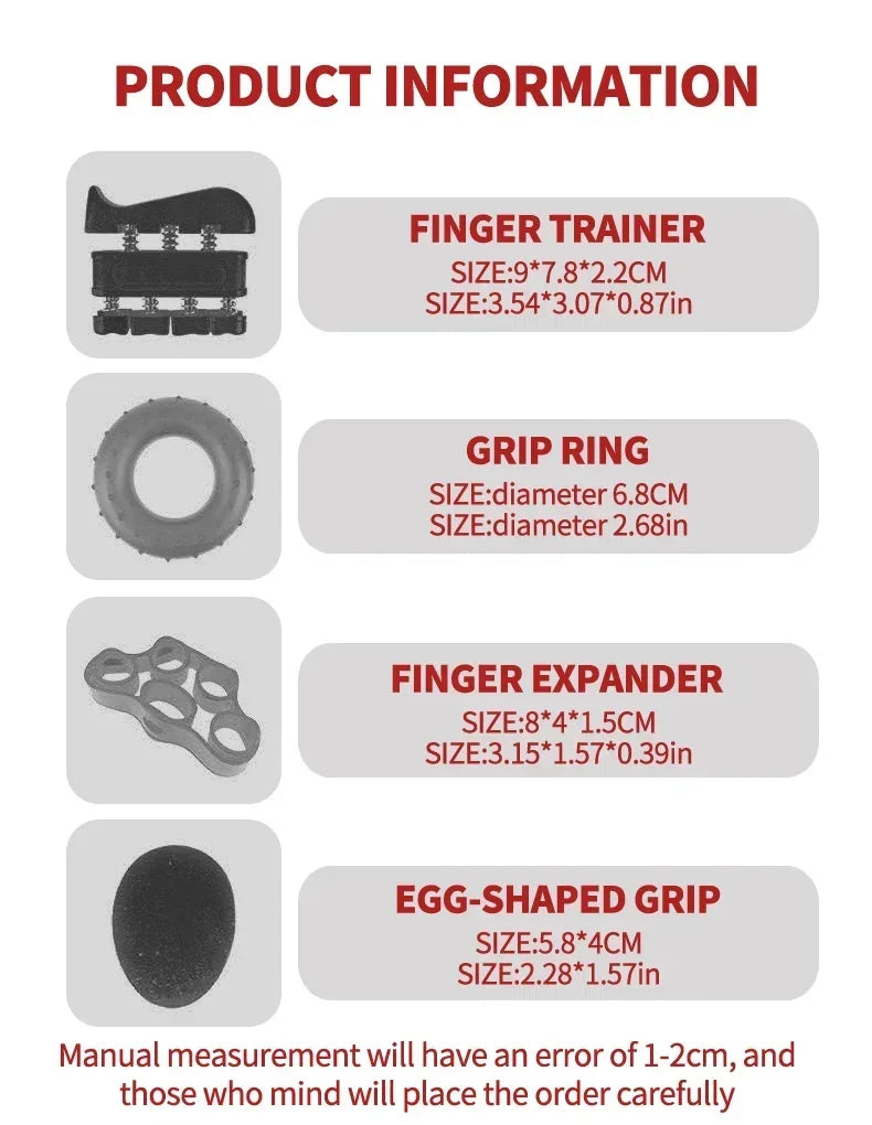Hand- und Fingertrainingskit – Gripper, Fingerstrecker & Therapiegerät für Rehabilitation