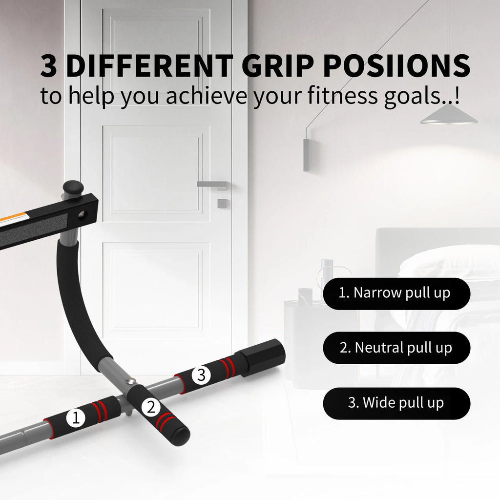 LeikeFitness Verstellbare Klimmzugstange – Tragbare Türrahmen-Station für Home-Gym-Workouts